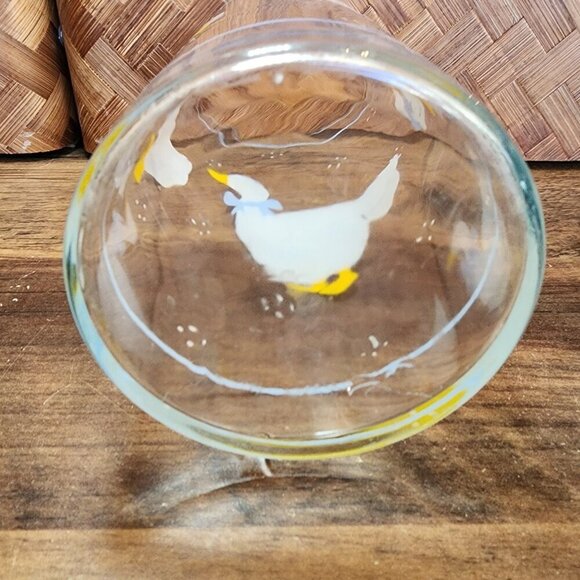 Vintage Glass Jar Storage Canister Blue Ribbon Geese White Country Goose Lid‎ - Picture 8 of 11